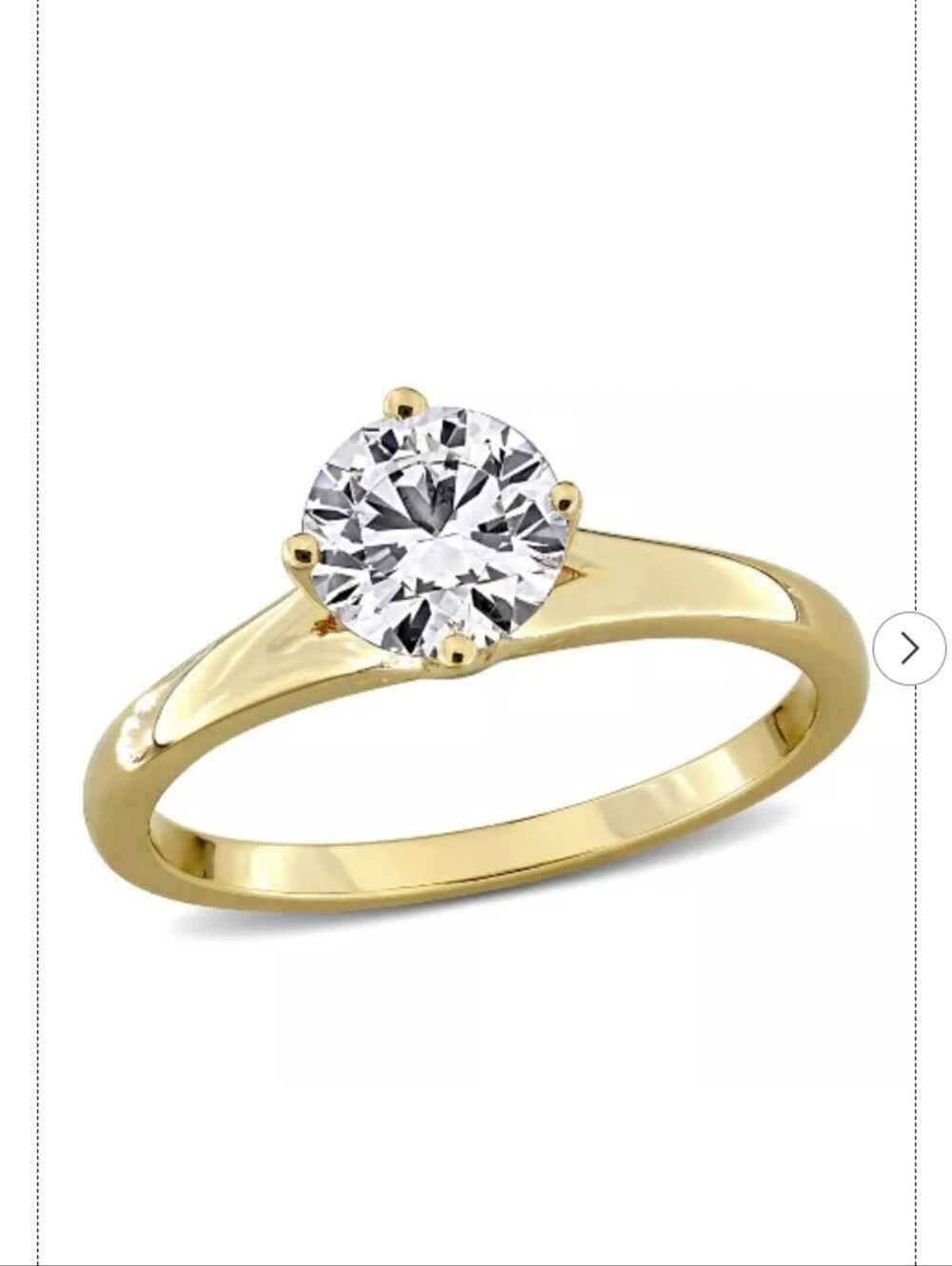 Classic 14K Gold Solitaire Ring with Clear Round Stone
